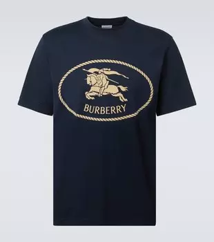 Футболка из хлопкового джерси EKD Burberry, темно-синий