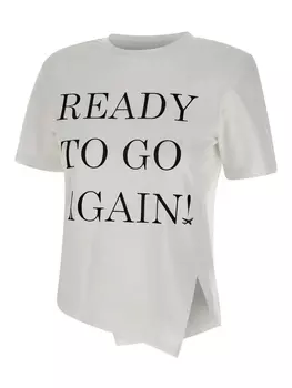 Футболка из хлопкового джерси Elisabetta Franchi, белый