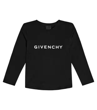 Футболка из хлопкового джерси Givenchy Kids, черный