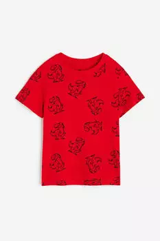 Футболка из хлопкового джерси H&M, красный