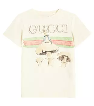 Футболка из хлопкового джерси из коллаборации с peter rabbit Gucci, зеленый