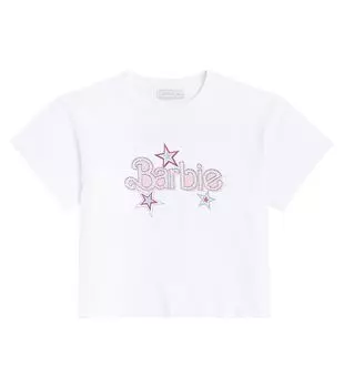 Футболка из хлопкового джерси из коллаборации с Barbie Monnalisa, белый