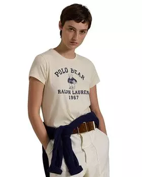 Футболка из хлопкового джерси Lauren Ralph Lauren Polo Bear, белый