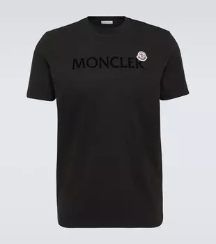 Футболка из хлопкового джерси Moncler, черный