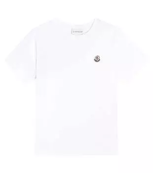Футболка из хлопкового джерси Moncler Enfant, белый