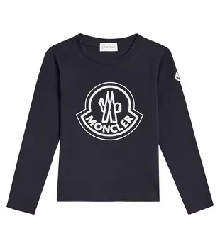 Футболка из хлопкового джерси Moncler Enfant, синий