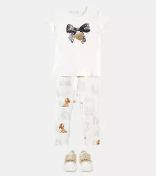 Футболка из хлопкового джерси Monnalisa, белый