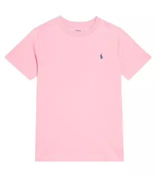Футболка из хлопкового джерси Polo Ralph Lauren Kids, розовый