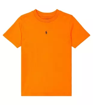 Футболка из хлопкового джерси Polo Ralph Lauren Kids, апельсин