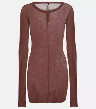 Футболка из хлопкового джерси Rick Owens, коричневый