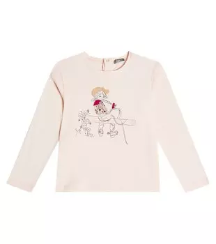 Футболка из хлопкового джерси с аппликацией Il Gufo, розовый