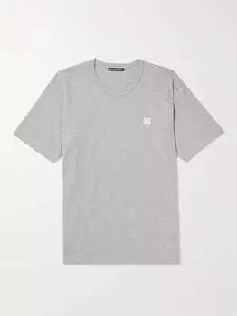 Футболка из хлопкового джерси с аппликацией логотипа Nash ACNE STUDIOS, серый