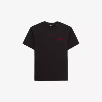 Футболка из хлопкового джерси с бархатным флоком и логотипом The Kooples, черный