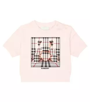 Футболка из хлопкового джерси с детским принтом Burberry Kids, мультиколор
