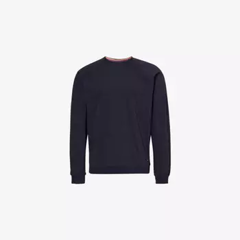 Футболка из хлопкового джерси с длинными рукавами и круглым вырезом Paul Smith, синий