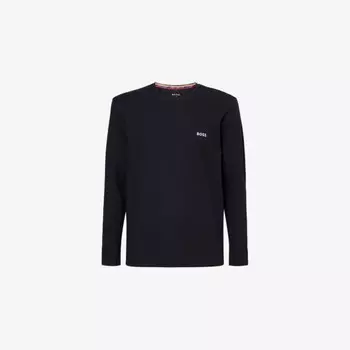 Футболка из хлопкового джерси с длинными рукавами и круглым вырезом Paul Smith, черный