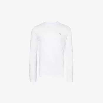 Футболка из хлопкового джерси с фирменной нашивкой и длинными рукавами Emporio Armani, цвет bianco ottico
