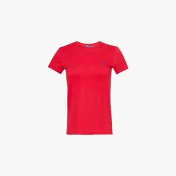 Футболка из хлопкового джерси с фирменной вышивкой Polo Polo Ralph Lauren, красный