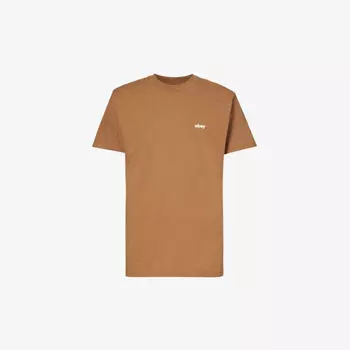 Футболка из хлопкового джерси с фирменным принтом и короткими рукавами Obey, коричневый