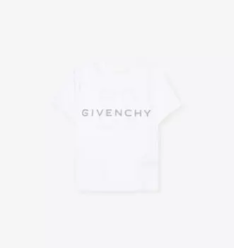 Футболка из хлопкового джерси с фирменным принтом 4-12+ лет Givenchy, белый