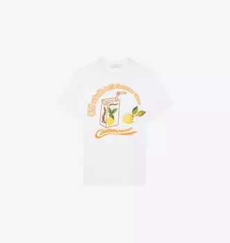 Футболка из хлопкового джерси с фирменным принтом Nelita Iro, цвет whi01