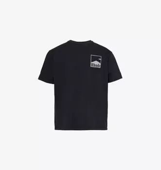 Футболка из хлопкового джерси с фирменным принтом «шеврон» Rhude, черный