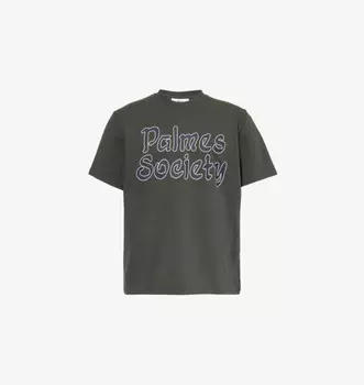 Футболка из хлопкового джерси с фирменным принтом общества Palmes, черный