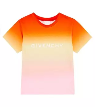 Футболка из хлопкового джерси с градиентом Givenchy Kids, разноцветный