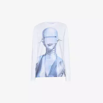 Футболка из хлопкового джерси с графическим принтом Stella McCartney x Sorayama Stella Mccartney, белый