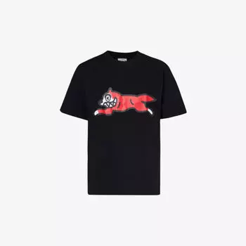 Футболка из хлопкового джерси с графическим принтом Running Dog Icecream, черный