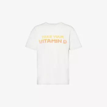 Футболка из хлопкового джерси с графическим принтом «Витамин D» Gallery Dept, белый