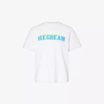 Футболка из хлопкового джерси с графичным принтом Drippy Icecream, белый