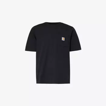 Футболка из хлопкового джерси с карманом и нашивкой-логотипом Carhartt Wip, черный