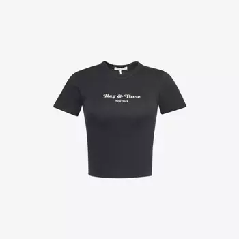 Футболка из хлопкового джерси с короткими рукавами и мини-надписью Rag & Bone, черный