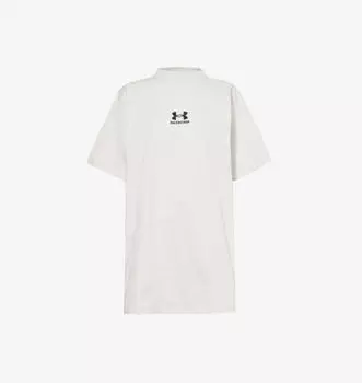 Футболка из хлопкового джерси с круглой горловиной и фирменной вышивкой Balenciaga, мультиколор