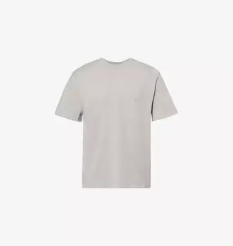 Футболка из хлопкового джерси с круглой горловиной и фирменной вышивкой Daily Paper, бежевый