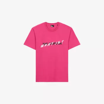 Футболка из хлопкового джерси с круглым вырезом с фирменным принтом The Kooples, цвет fushia
