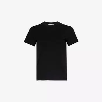 Футболка из хлопкового джерси с круглым вырезом Alaia, цвет blanc noir