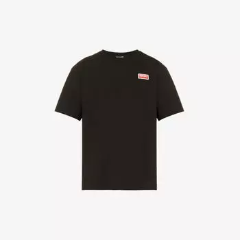 Футболка из хлопкового джерси с круглым вырезом и логотипом Kenzo, черный