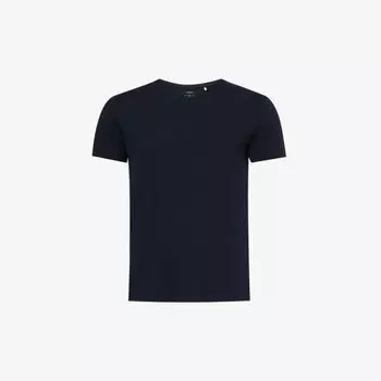 Футболка из хлопкового джерси с круглым вырезом и фирменным принтом Ikks, синий