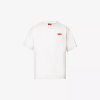 Футболка из хлопкового джерси с круглым вырезом и логотипом Kenzo, белый
