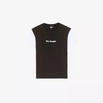 Футболка из хлопкового джерси с круглым вырезом и фирменным принтом The Kooples, коричневый