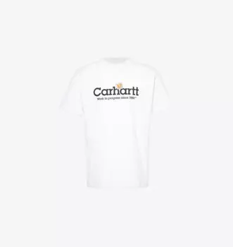Футболка из хлопкового джерси с круглым вырезом и надписью «Script» Carhartt Wip, белый