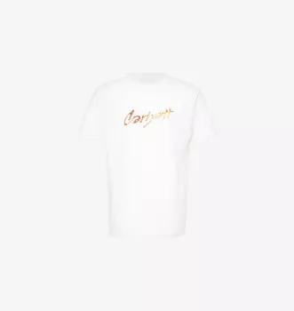 Футболка из хлопкового джерси с круглым вырезом и надписью «Drip script» Carhartt Wip, белый