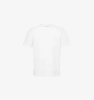 Футболка из хлопкового джерси с круглым вырезом и фирменной нашивкой Jil Sander, цвет porcelain
