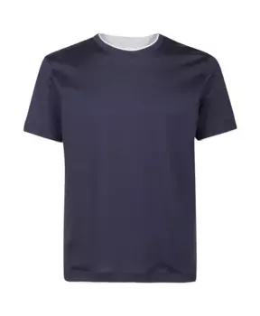 Футболка из хлопкового джерси с круглым вырезом Eleventy, синий