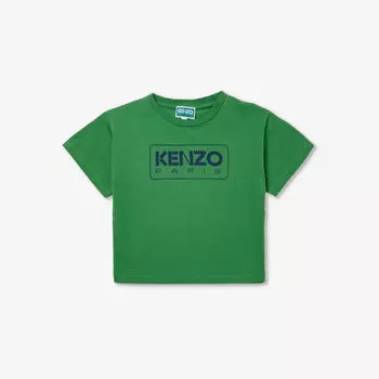 Футболка из хлопкового джерси с логотипом 4–12 лет Kenzo, зеленый