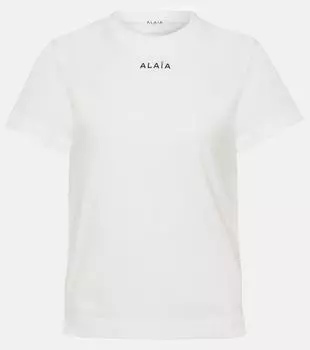 Футболка из хлопкового джерси с логотипом Alaa, белый