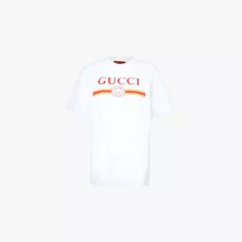 Футболка из хлопкового джерси с логотипом Ancora Gucci, белый