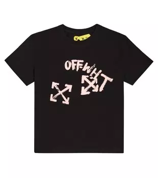Футболка из хлопкового джерси с логотипом Arrows Off-White, черный